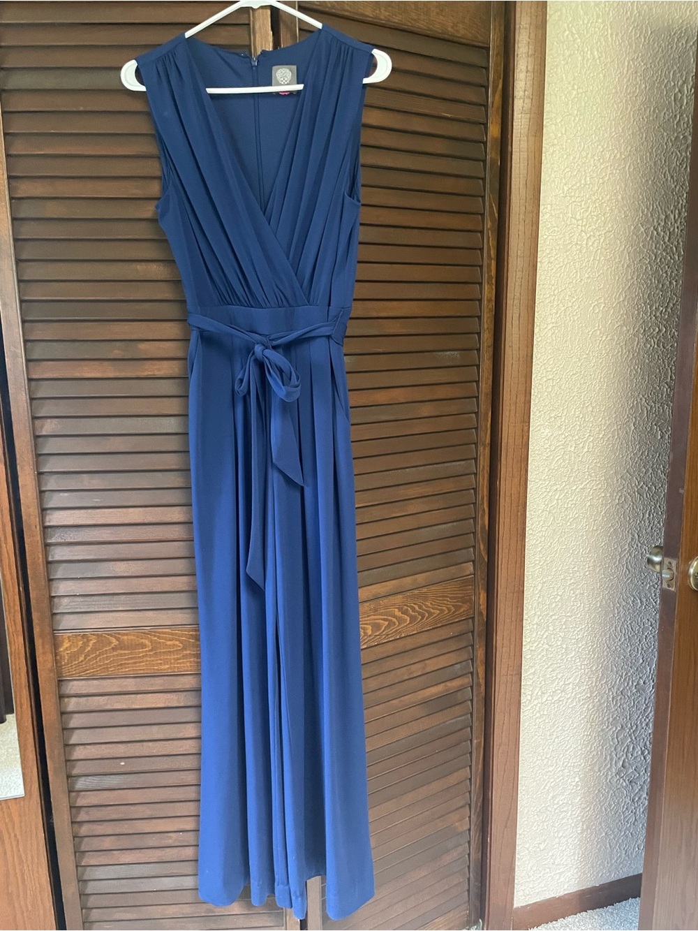 Vince Camuto Navy Sleeveless Wrap pant suit  with Tie